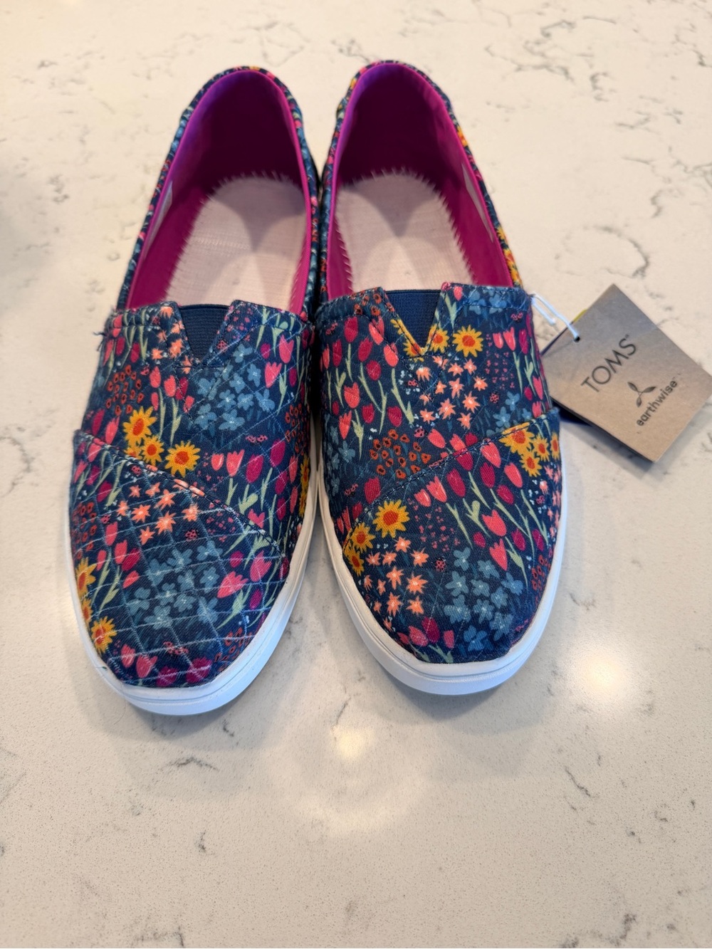 TOMS Alpargata Cupsole Floral Slip On Womens Sneakers - Size 12